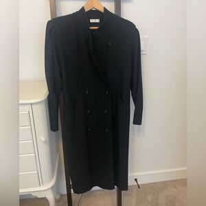 Vintage Black Double-Breasted Coat. Sz 12 (smallish). Blue vintage union tag
